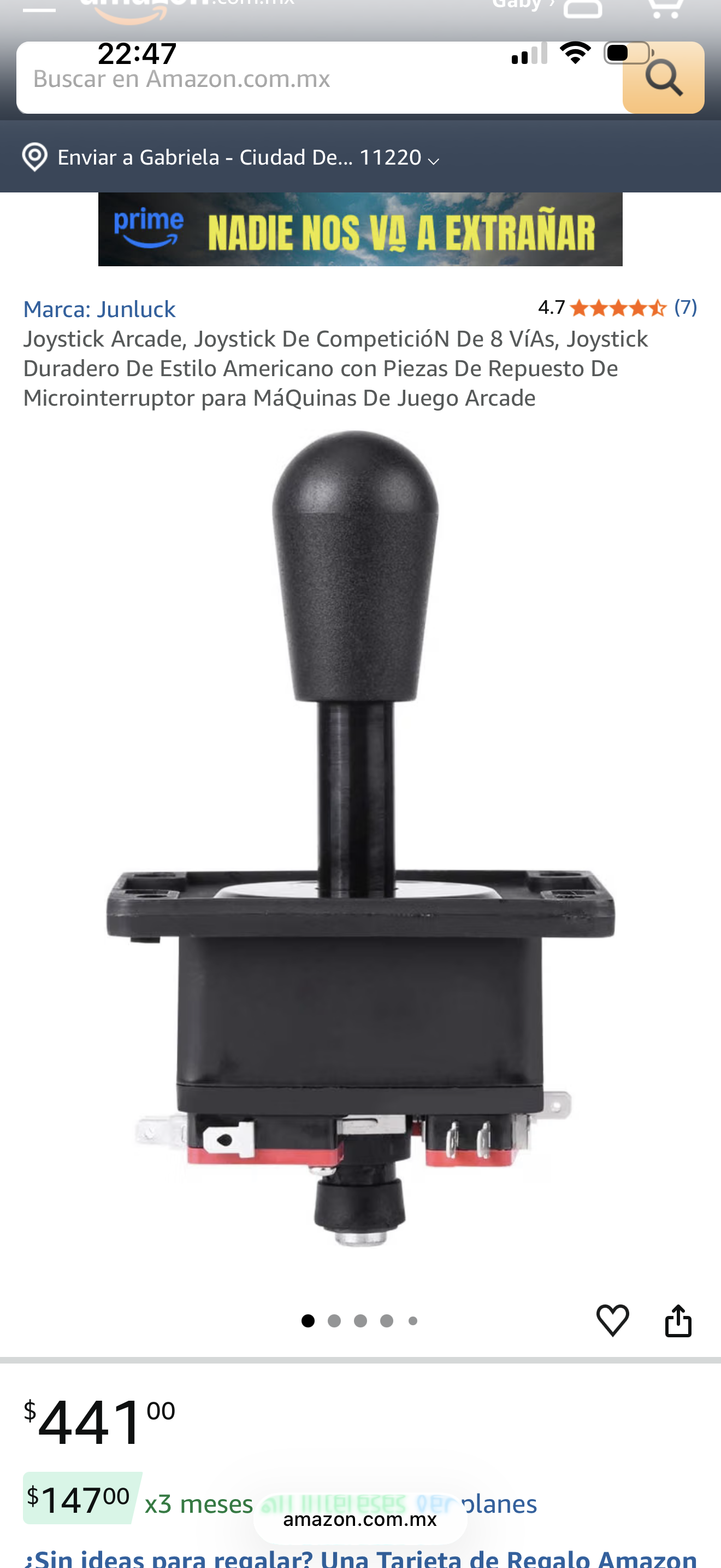 Par de Palancas / Joysticks de 8 Direcciones para Tablero Arcade y Maquinitas